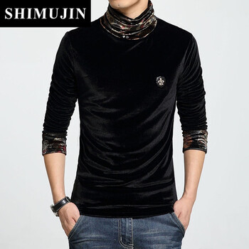 詩(shī)木槿 短袖 男士T恤 黑色骷髏高領(lǐng) 