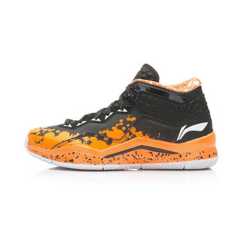 李寧（LI-NING）籃球鞋黑/桔/白 