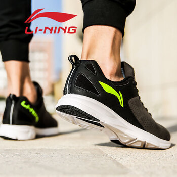 李寧（LI-NING）跑步鞋-3烏黑/新基礎(chǔ)黑/熒光嫩綠 42