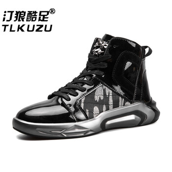 汀狼酷足（TLKUZU）男士黑色增高8CM  40