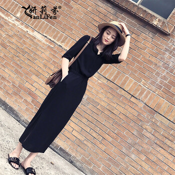 妍莉芬（yanlifen） 純色 撞色 連衣裙