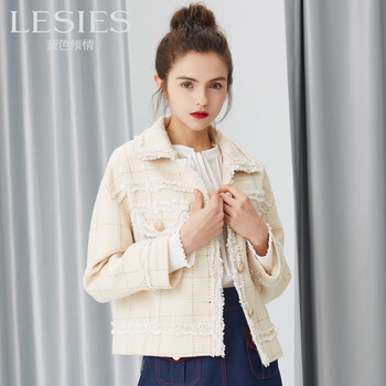 LESIES POLO領(lǐng) 長(zhǎng)袖 女 短外套 口袋，紐扣