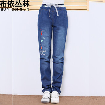 布依叢林（Buyiconglin）  直筒褲 女 長褲 牛仔褲