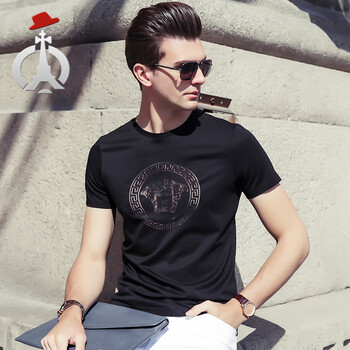 長(zhǎng)人 短袖 男士T恤 黑色 XL，L，XXL，M，XXXL
