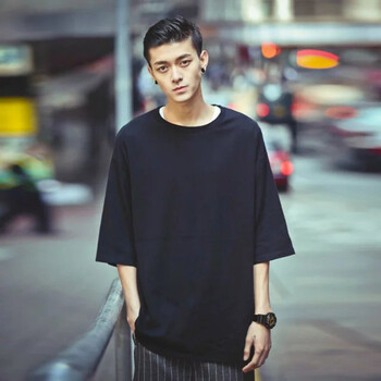 快樂(lè)嘉人 五分袖 男士T恤 純色五分 S，XL，L，M，XXL