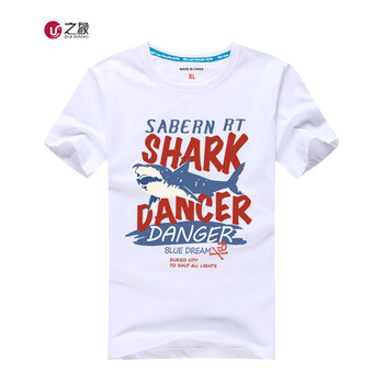 之象 短袖 男士T恤 SHARK 白色 