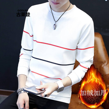 古萊登（GODLIKE） 長(cháng)袖 男士T恤 三條白加絨314B-1  XL，L，M，XXXL，XXL