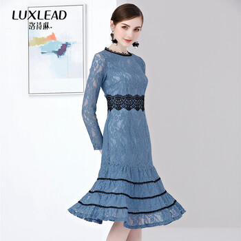 洛詩琳（LUXLEAD）  撞色，蕾絲 連衣裙