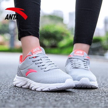 安踏（ANTA）跑步鞋霧灰/熒光活力粉/安踏白 37.5