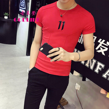 古萊登（GODLIKE） 短袖 男士T恤 紅色 S，XL，L，M，XXL，XXXL