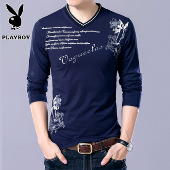 花花公子（PLAYBOY PHYSICAL） 長(zhǎng)袖 男士T恤 1656A6616蘭色 
