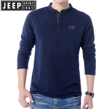 JEEP SPIRIT 長(zhǎng)袖 男士T恤 寶藍(lán)色 XL，L，M，XXXL，XXL