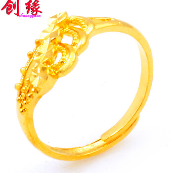 日韓花朵鍍金戒指