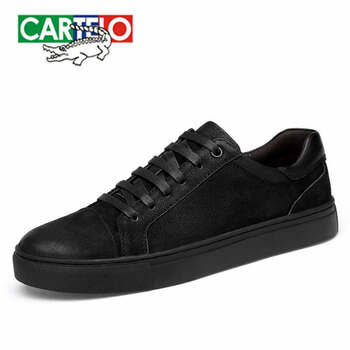 卡帝樂鱷魚（CARTELO）男士磨砂黑色-皮鞋碼 41
