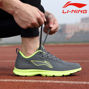 李寧（LI-NING）跑步鞋冷灰/熒光亮綠 40