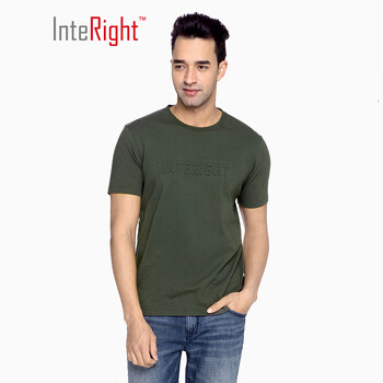 INTERIGHT 短袖 男士T恤 軍綠 XL，L，XXL，M