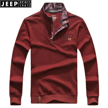 JEEP 長(zhǎng)袖 男士T恤 棗紅色 XL，L，M，XXXL，XXL