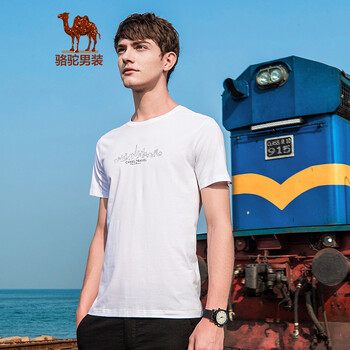 駱駝（CAMEL） 短袖 男士T恤 白色 XL，L，XXL，XXXL，M