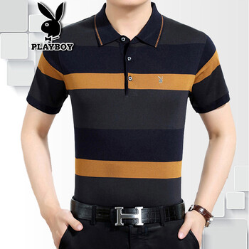 花花公子（PLAYBOY） 短袖 男士T恤 1756黃色 XL，L，XXXL，M，XXL