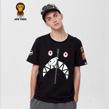 APE TEES 短袖 男士T恤 鯊魚joy聯(lián)名款（黑色） 