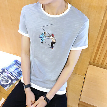 吉馬克（jimake） 短袖 男士T恤 淺藍(lán)色 XL，L，XXL，M