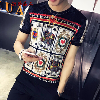 快樂(lè)嘉人 短袖 男士T恤 老K XL，L，XXL，M，XXXL