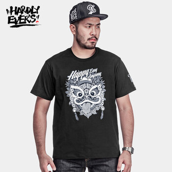 Hardly Ever's 短袖 男士T恤 黑色B S，XL，L，XXL，M，XXXL