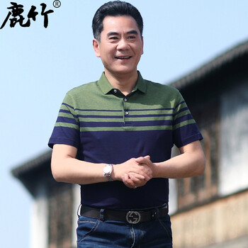 鹿竹 短袖 男士T恤 綠色 