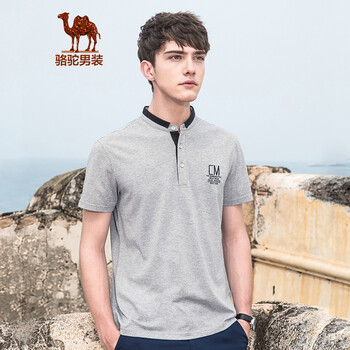 駱駝（CAMEL） 短袖 男士T恤 灰色 XL，L，M，XXL，XXXL