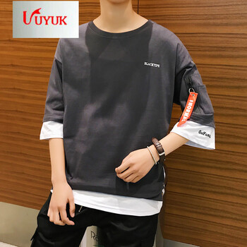 UYUK 短袖 男士T恤 深灰色 S，XL，L，XXL，M，XXXL