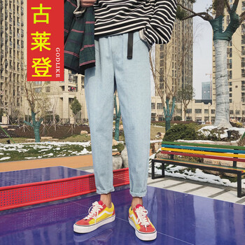古萊登（GODLIKE） 寬松褲 嘻哈風(fēng)格 男士牛仔褲