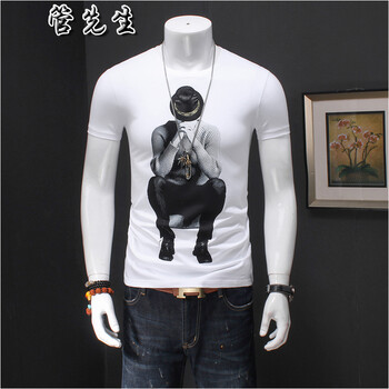 管先生 短袖 男士T恤 518白色 XL，L，XXXL，M，XXL，加大