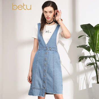 百圖（betu） 純色 背帶 連衣裙
