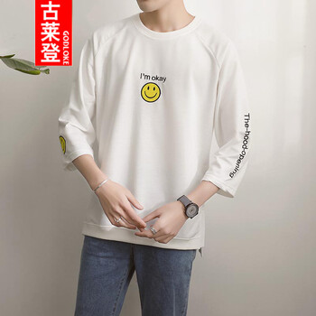 古萊登（GODLIKE） 七分袖 男士T恤 白色 XL，L，XXXL，XXL，M