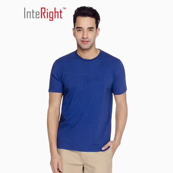 INTERIGHT 短袖 男士T恤 寶藍(lán) XL，L，M，XXL