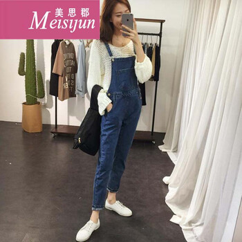 美思郡（Meisijun） 高腰 直筒褲 女 九分褲 牛仔褲
