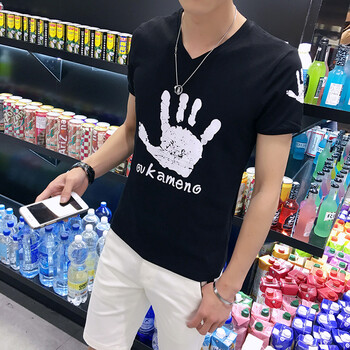 北歐潮流（BEIOUCHAOLIU） 短袖 男士T恤 D886手掌黑色 