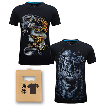 K L B ZHE 短袖 男士T恤 龍虎+白虎 S，XL，L，加大，XXL，XXXL，M