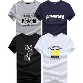 普名爾（PUMINGER） 短袖 男士T恤 PME短袖PU藍+PM星灰+89白+歪M黑 