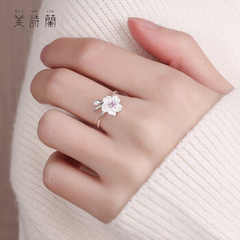 鑲鉆花朵戒指