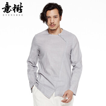 意樹（EYENSREE） 長袖 男士T恤 灰色 S，XL，L，XXL，M