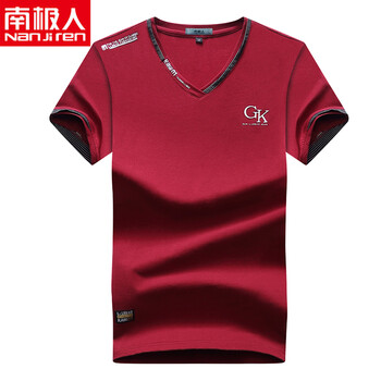 南極人（Nanjiren） 短袖 男士T恤 紅色 XL，L，XXL，XXXL，M