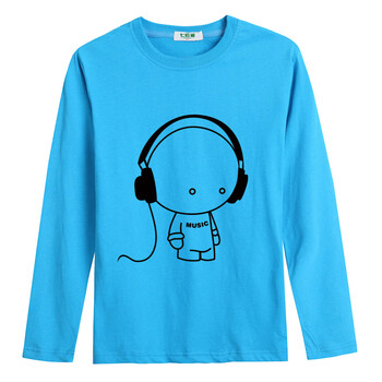 七匹鯊 長袖 男士T恤 藍色 S，XL，L，M，XXL，加大，XXXL