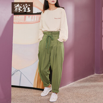 森宿  哈倫褲 女 長褲 休閑褲