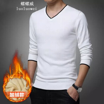 螺螺威（luoluowei） 長袖 男士T恤 白色加絨 XL，L，XXXL，XXL，M