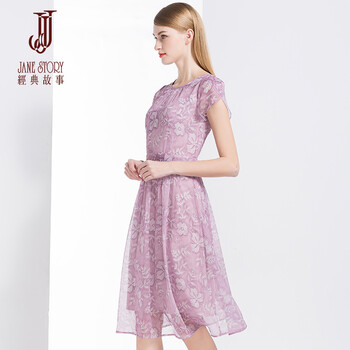 經(jīng)典故事（JANE STORY） 碎花 紗網(wǎng) 連衣裙
