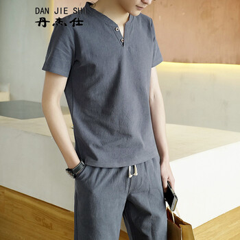丹杰仕（DAN JIE SHI） 短袖 男士T恤 灰藍(lán)色 XL，L，XXL，M，XXXL