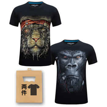 K L B ZHE 短袖 男士T恤 海盜豹子+耳機(jī)猩猩 S，XL，L，加大，XXXL，XXL，M
