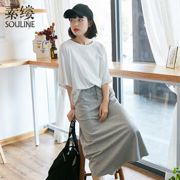 素縷（Souline） 前短后長(zhǎng) 短袖 T恤 女 圓領(lǐng)