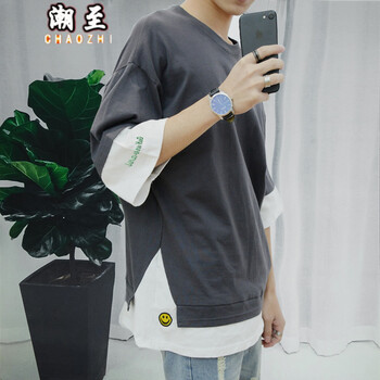 潮至（CHAOZHI） 短袖 男士T恤 深灰色 S，XL，L，XXXL，XXL，M